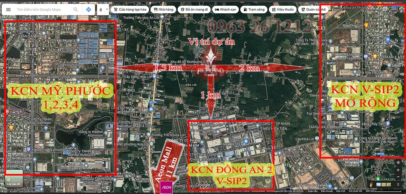 Vị trí vệ tinh dự án Richland Residence 