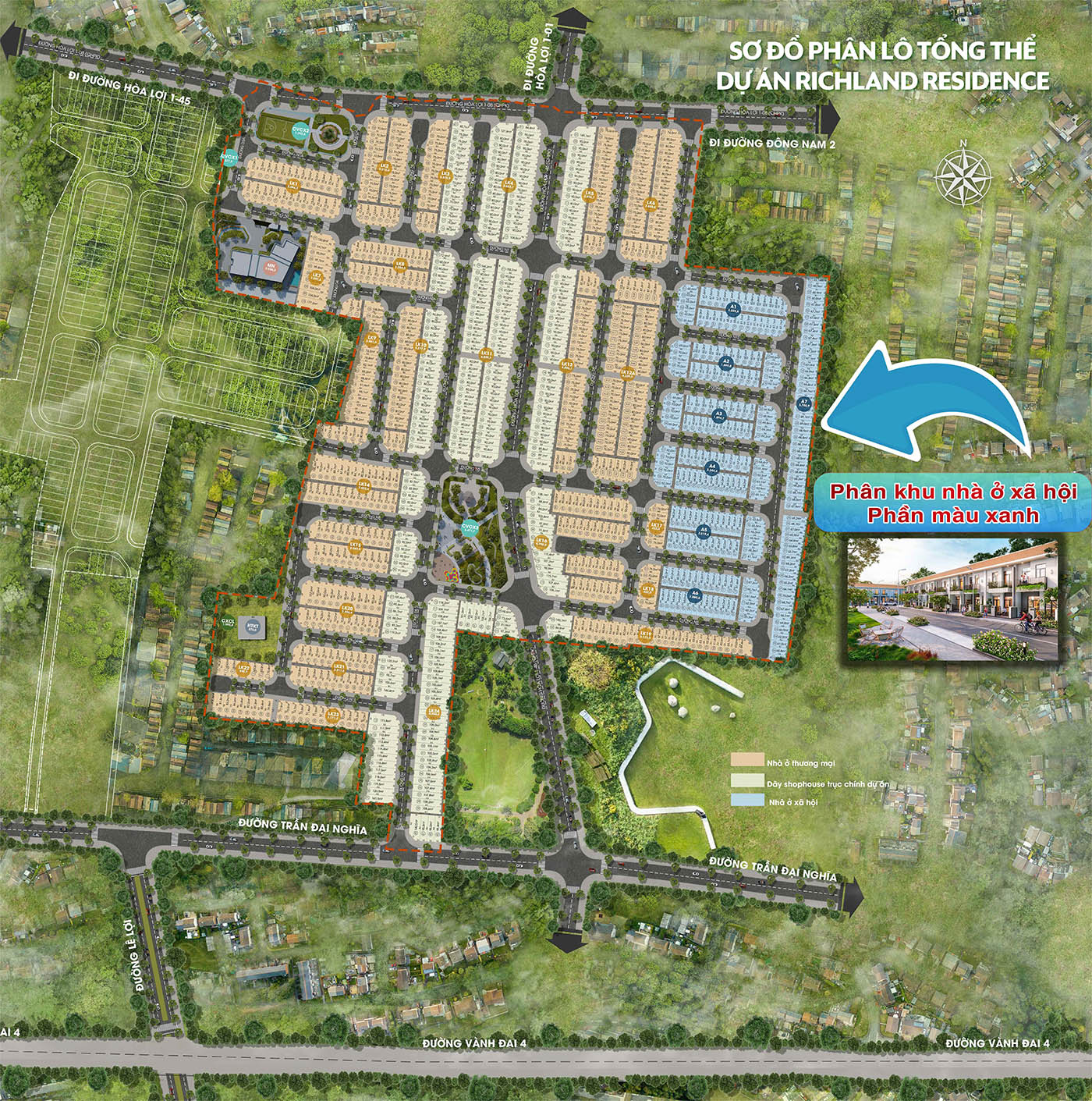 Mặt bằng quy hoạch chia lô dự án Richland Residence