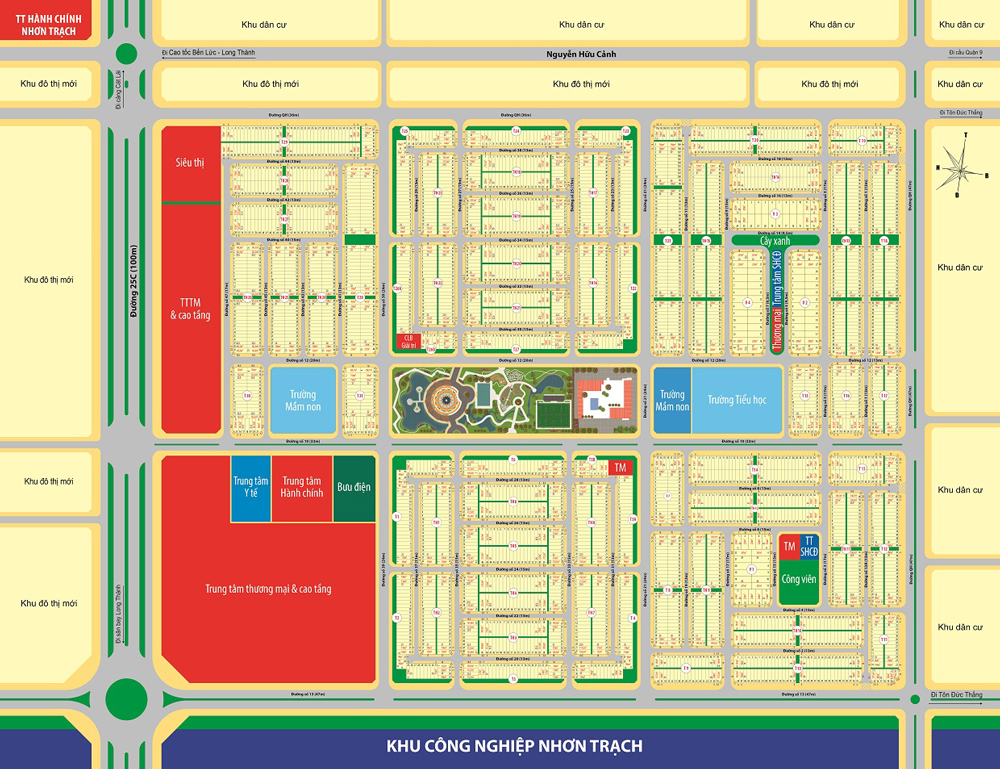 Mặt bằng dự án Mega City 2 Nhơn Trạch, Đồng Nai